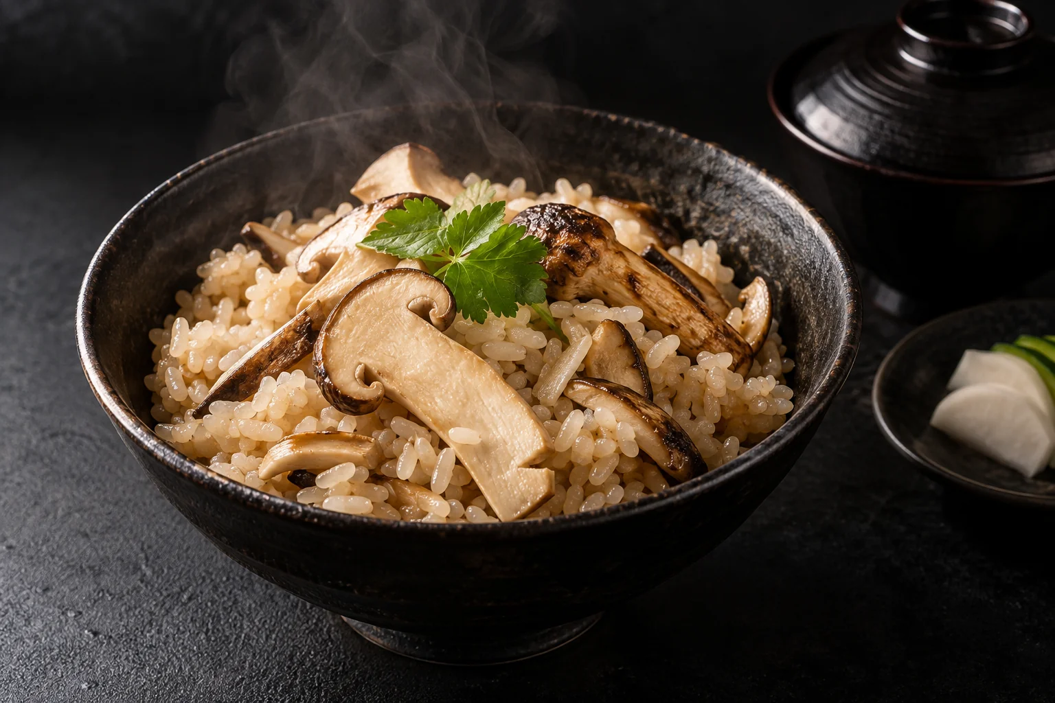 松茸ご飯の調理イメージ